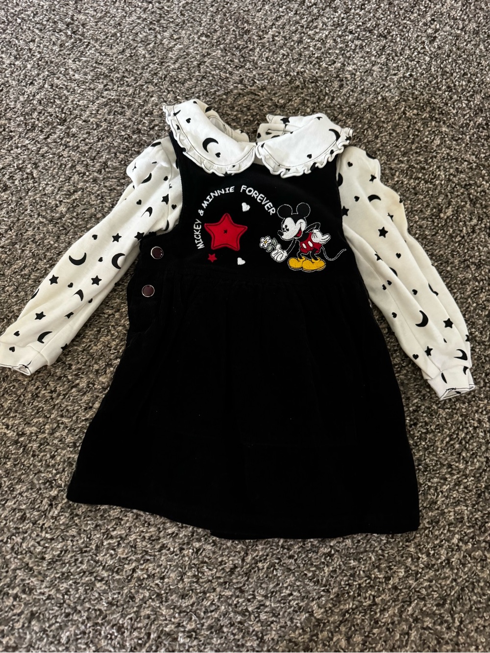 Mickey & Minnie Black and White Kids Matching Set Dress